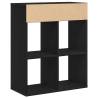 Stylish Black Book Cabinet - 66x31x80 cm Engineered Wood