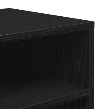 Stylish Black Book Cabinet - 66x31x80 cm Engineered Wood