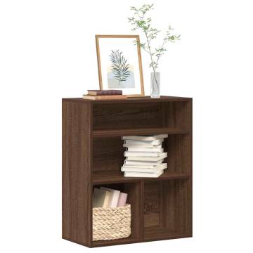 Stylish Brown Oak Book Cabinet - 60x30x71.5 cm