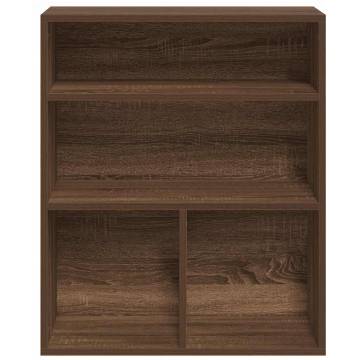 Stylish Brown Oak Book Cabinet - 60x30x71.5 cm