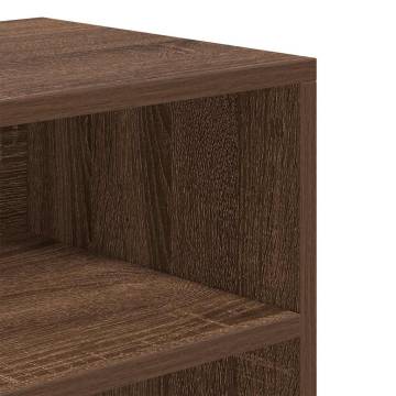 Stylish Brown Oak Book Cabinet - 60x30x71.5 cm