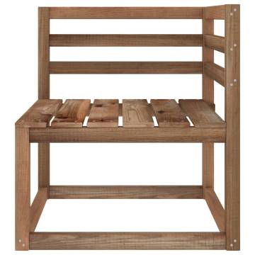 Garden Pallet Corner Sofa - Brown Impregnated Pine Wood