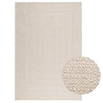 Rug ZIZUR Cream 140x200 cm - Jute Look for Indoor & Outdoor