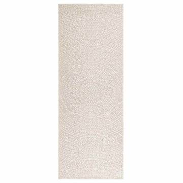 Rug ZIZUR Cream 80x200 cm - Jute Look for Indoor/Outdoor Use