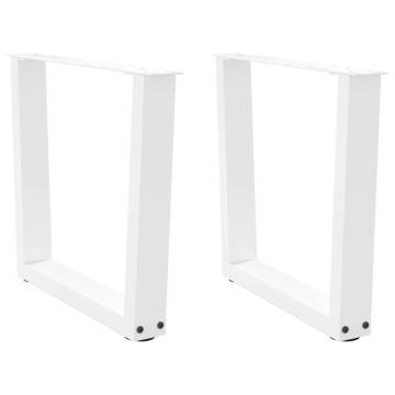 V-Shape Dining Table Legs 2 pcs White - Sturdy Steel Design