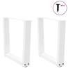 V-Shape Dining Table Legs 2 pcs White - Sturdy Steel Design