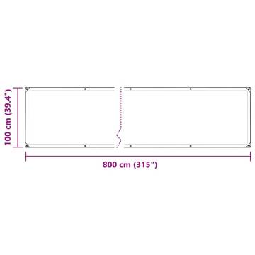 Clear Tarpaulin with Eyelets 1x8 m - Durable Polyethylene