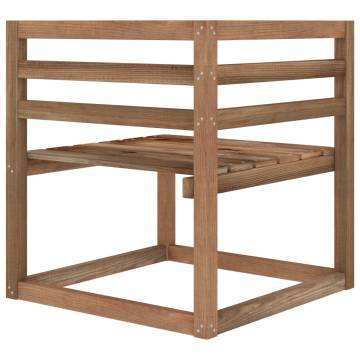 Garden Pallet Corner Sofa - Brown Impregnated Pine Wood