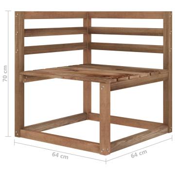 Garden Pallet Corner Sofa - Brown Impregnated Pine Wood