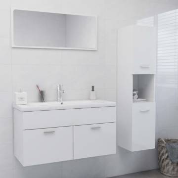 High Gloss White Bathroom Furniture Set – Stylish & Modern