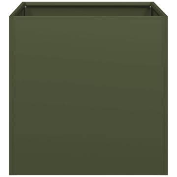 Stylish Olive Green Planter - 40x40x40 cm Cold-Rolled Steel