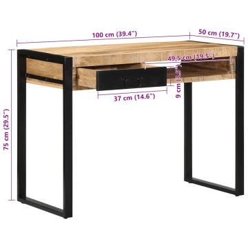 Solid Mango Wood Desk 100x50cm - Stylish & Durable