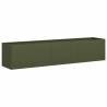 Stylish Olive Green Planter - 200x40x40 cm Cold-Rolled Steel