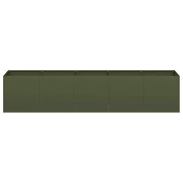 Stylish Olive Green Planter - 200x40x40 cm Cold-Rolled Steel