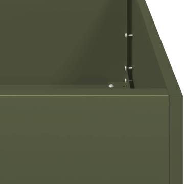 Stylish Olive Green Planter - 200x40x40 cm Cold-Rolled Steel