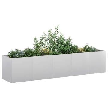 Stylish Galvanised Steel Planter 200x40x40 cm for Your Garden