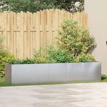 Stylish Galvanised Steel Planter 200x40x40 cm for Your Garden