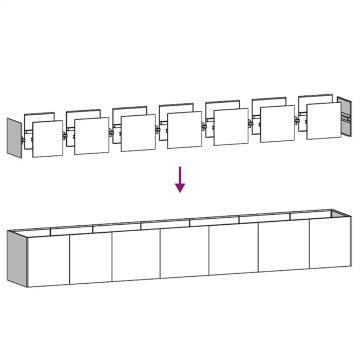 Stainless Steel Planter 280x40x40 cm - Durable & Stylish