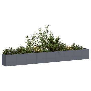 Stylish Anthracite Planter 360x40x40 cm - Cold-Rolled Steel