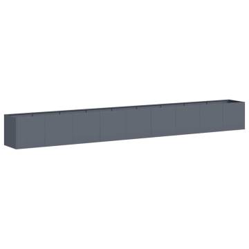 Stylish Anthracite Planter 360x40x40 cm - Cold-Rolled Steel