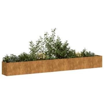 Rusty Weathering Steel Planter 360x40x40 cm - HipoMarket