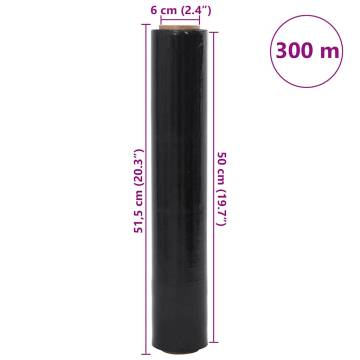 Stretch Film 2 pcs Black 20 μm 50 cm x 300 m - Hipomarket