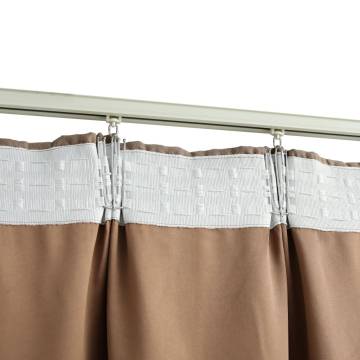 Elegant Taupe Blackout Curtains with Hooks - 140x175 cm