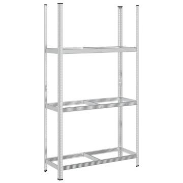 3-Layer Tyre Shelf Silver - Durable Steel Garage Storage Solution