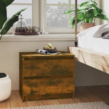 Stylish Smoked Oak Bed Cabinet - 50x39x43.5 cm | HipoMarket