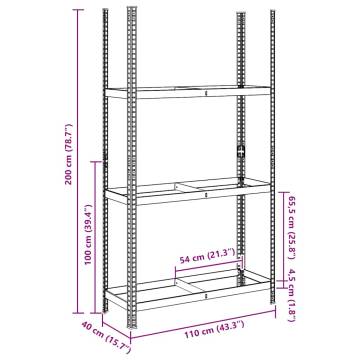 3-Layer Tyre Shelf Silver - Durable Steel Garage Storage Solution