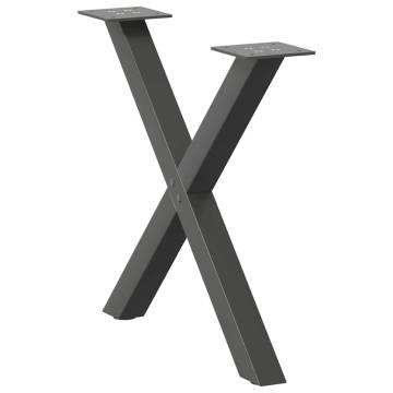 X-Shaped Coffee Table Legs, Anthracite Steel - 2 pcs