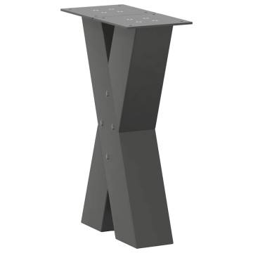 X-Shaped Coffee Table Legs - Anthracite Steel 38x(42-43) cm