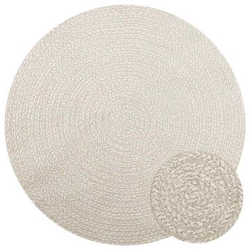 ZIZUR Cream Rug Ø 160 cm - Jute Look Indoor & Outdoor