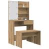  Dressing Table Set with LED Artisan Oak Engineered Wood Colour artisan oak Size 74.5 x 40 x 141 cm Quantity in Package 1 