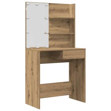 Dressing Table Set with LED - Artisan Oak | HipoMarket UK