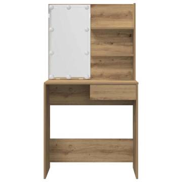 Dressing Table Set with LED - Artisan Oak | HipoMarket UK