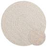  Rug ZIZUR Cream Ø 90 cm Jute Look Indoor and Outdoor Colour cream Size Ø 90 cm Pattern round 