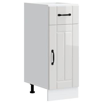 Lucca High Gloss White Kitchen Base Cabinet | Durable & Spacious