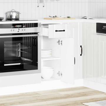 Lucca High Gloss White Kitchen Base Cabinet | Durable & Spacious