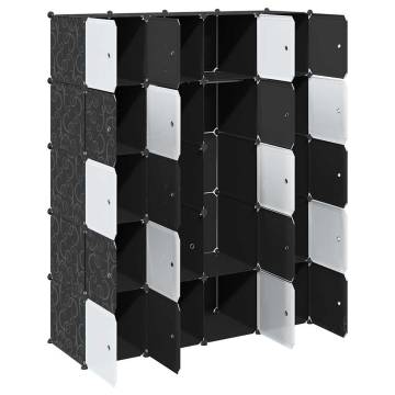 Storage Cube Organiser with 20 Cubes and Hanging Rods - Hipo Market