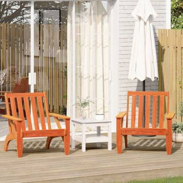 Garden Adirondack Chairs 2 pcs - Wax Brown Solid Wood | Hipo Market