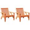 Garden Adirondack Chairs 2 pcs - Wax Brown Solid Wood | Hipo Market