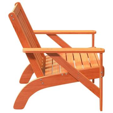 Garden Adirondack Chairs 2 pcs - Wax Brown Solid Wood | Hipo Market