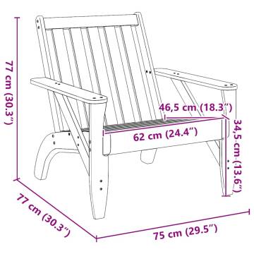 Garden Adirondack Chairs 2 pcs - Wax Brown Solid Wood | Hipo Market