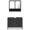 2 Piece Black Bathroom Furniture Set | Engineered Wood Design