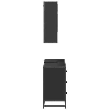 2 Piece Black Bathroom Furniture Set | Engineered Wood Design