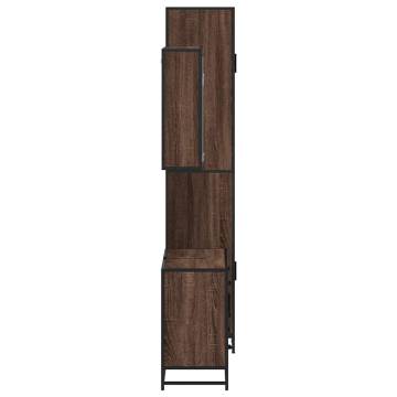 4 Piece Brown Oak Bathroom Furniture Set - Stylish & Durable