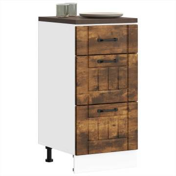 Lucca Kitchen Base Cabinet - Smoked Oak Engineered Wood