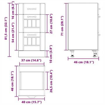 Lucca Kitchen Base Cabinet - Smoked Oak Engineered Wood