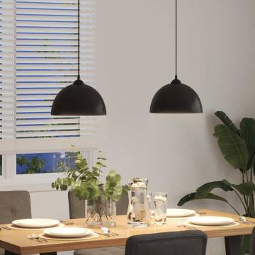 Adjustable E27 Black Pendant Lamps - 2 pcs Ø 30 cm | HipoMarket